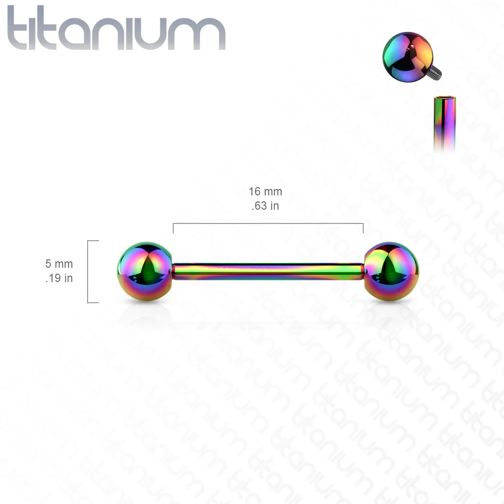 Internal Threaded Implant Grade Solid Titanium Barbells Tongue Rings - Image 5
