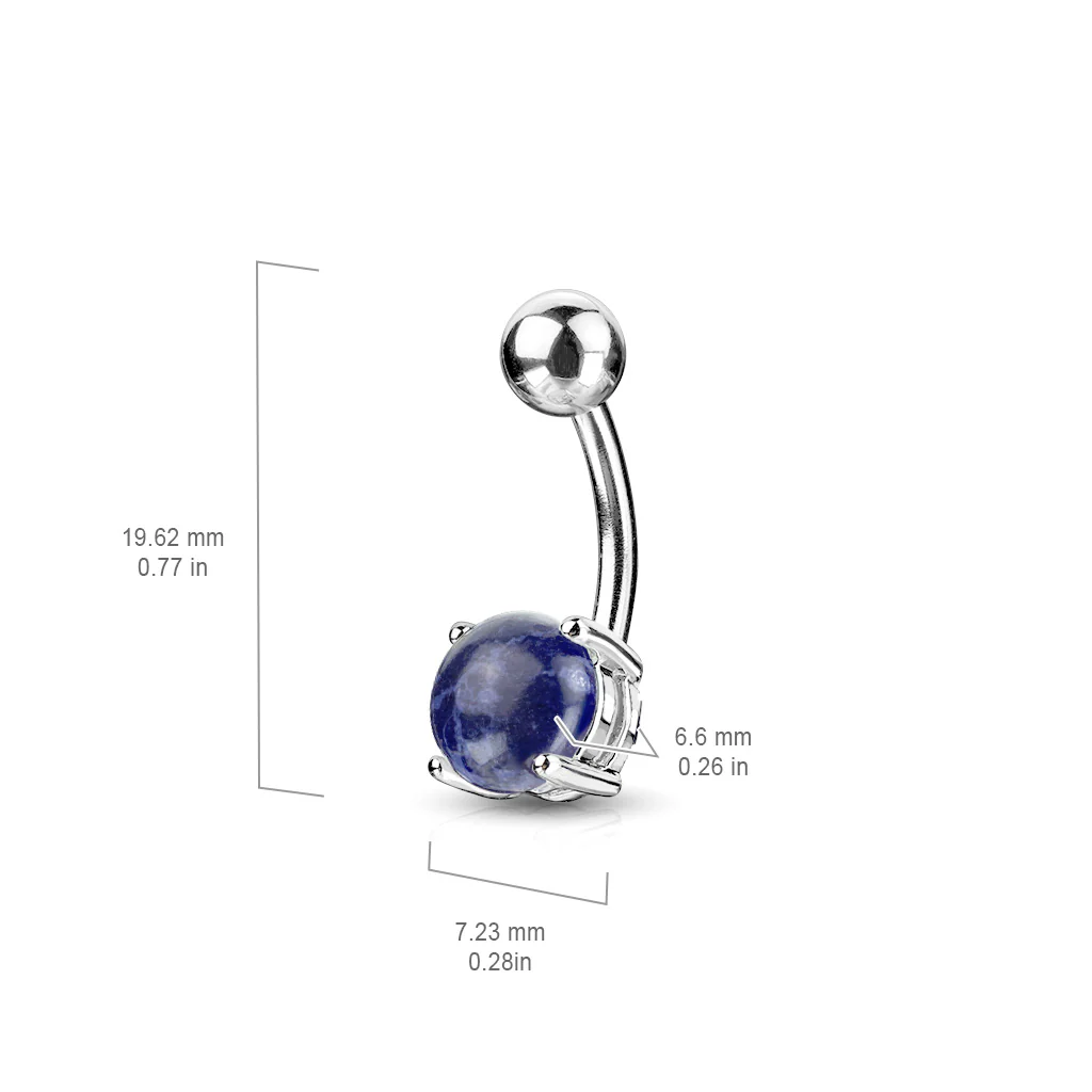 Lapis Lazuli Belly Button Navel Rings - Image 2