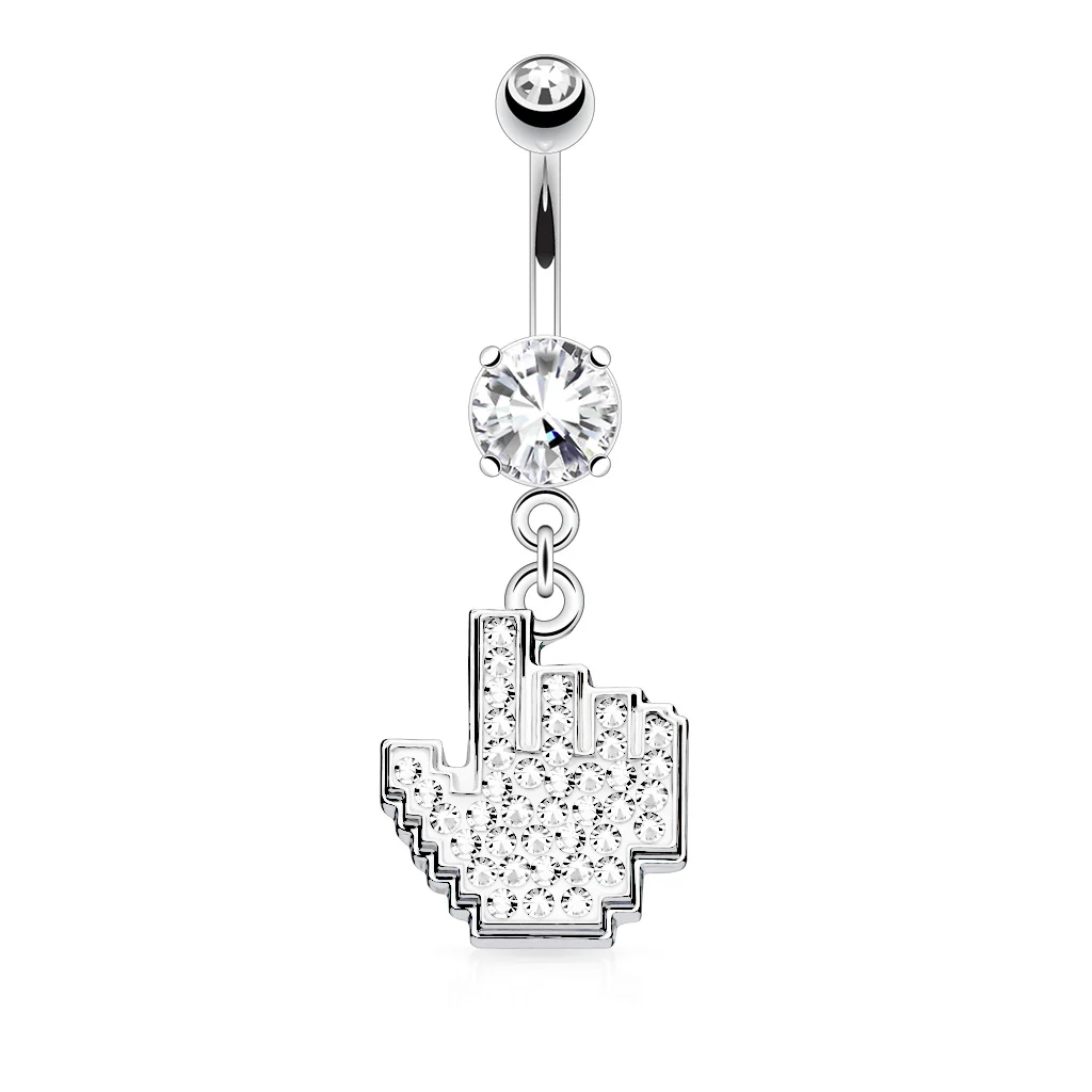 Like Dangle CZ Belly Button Navel Rings - Image 2
