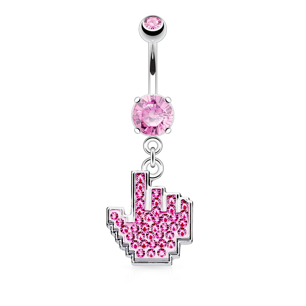 Like Dangle CZ Belly Button Navel Rings - Image 3
