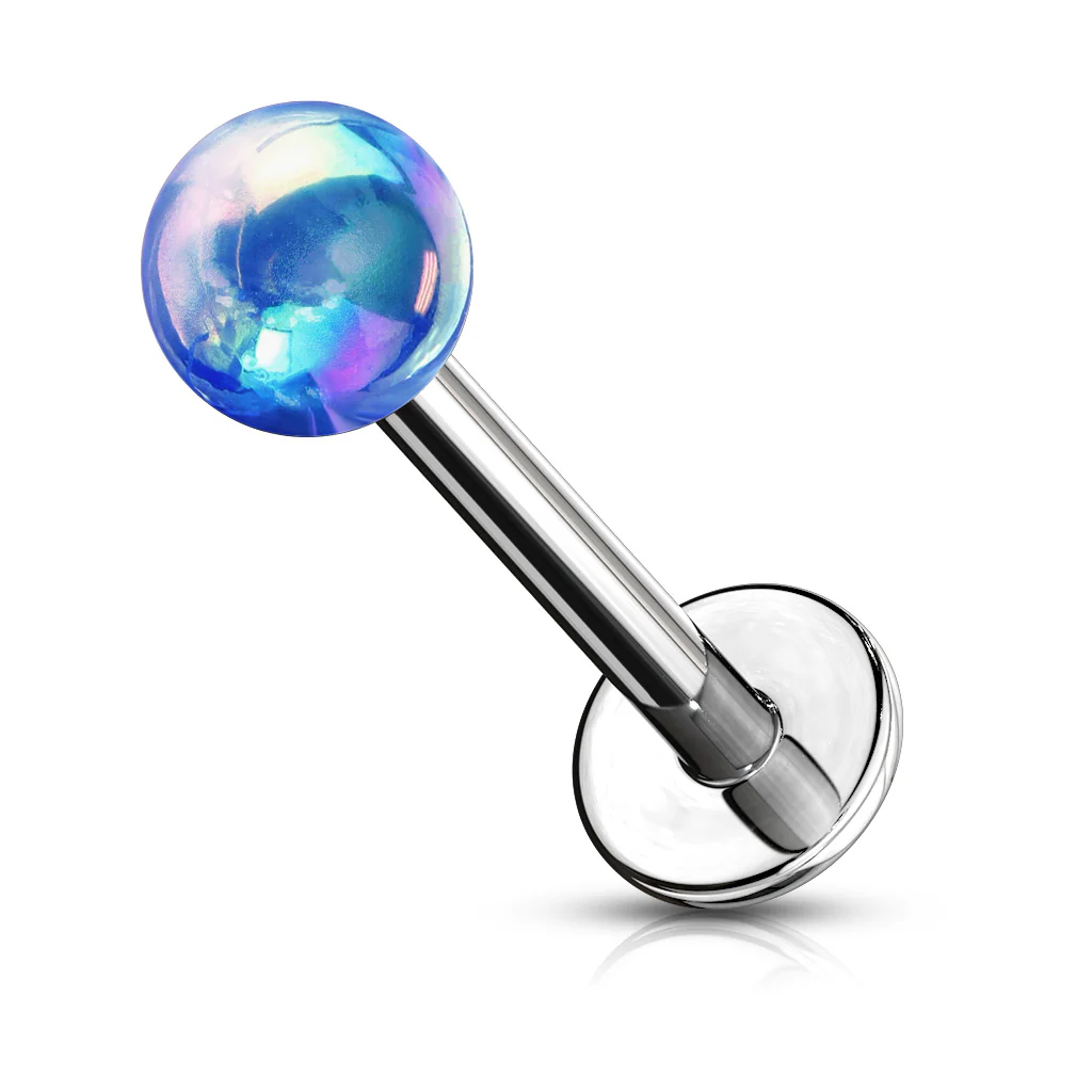 Metallic AB Coating Ball Over Surgical Steel For Cartilage Labret Monroe Helix - Image 4