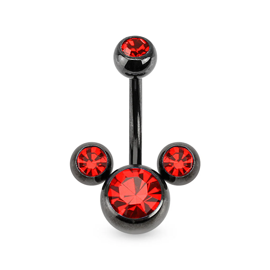 Triple Bubble CZ Titanium Belly Button Navel Rings - Image 6