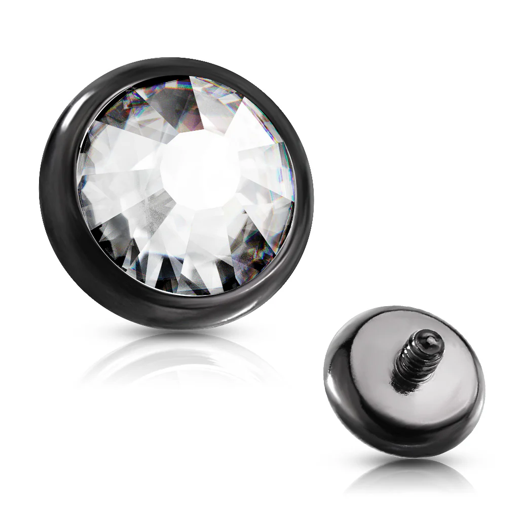 Mixed Sz Flat Bottom Dome Assorted CZ Dermal Anchor Top - Image 11