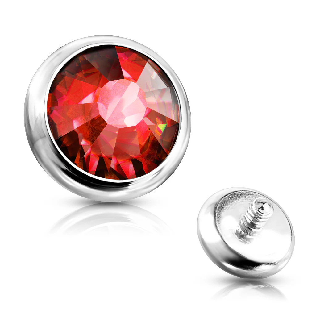 Mixed Sz Flat Bottom Dome Assorted CZ Dermal Anchor Top - Image 14