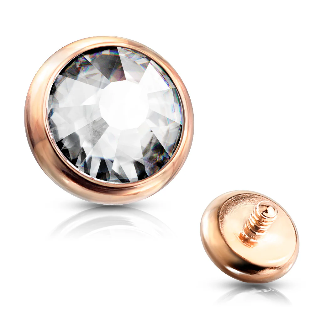 Mixed Sz Flat Bottom Dome Assorted CZ Dermal Anchor Top - Image 15