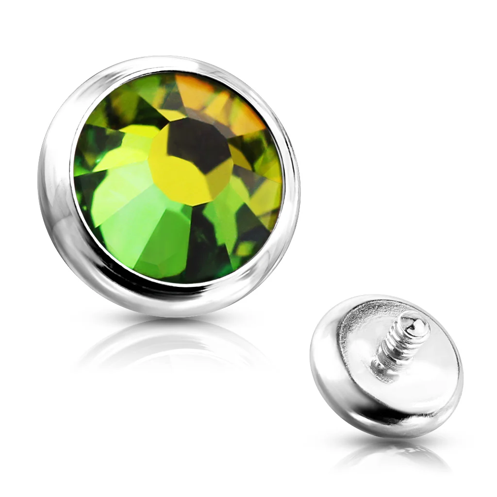 Mixed Sz Flat Bottom Dome Assorted CZ Dermal Anchor Top - Image 17