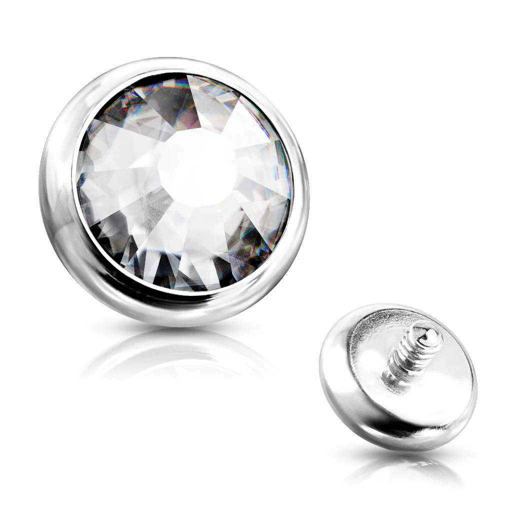 Mixed Sz Flat Bottom Dome Assorted CZ Dermal Anchor Top - Image 5