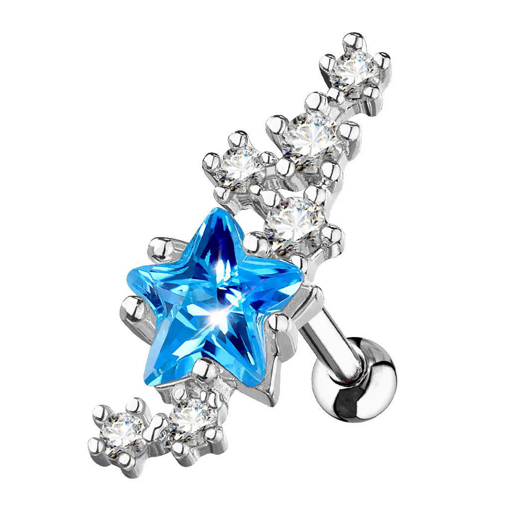 Multi Stars Ear Cartilage Helix Daith Tragus Studs Earrings - Image 3