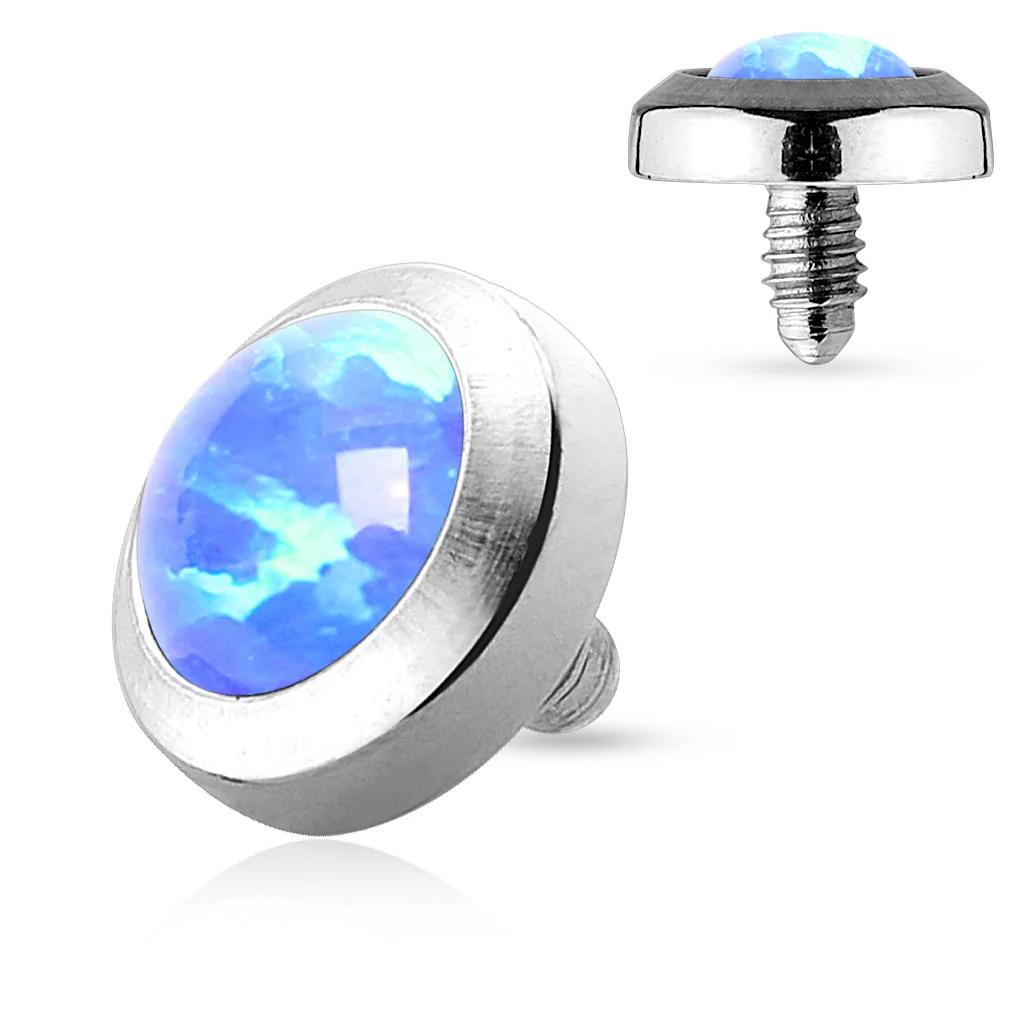 Opal 316L Surgical Steel Dermal Anchor Top - Image 2