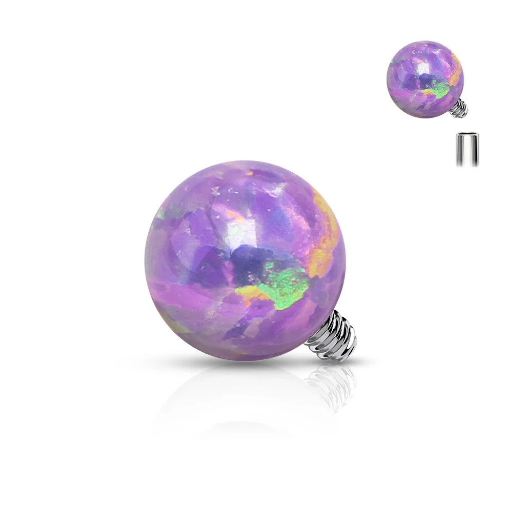 Opal Ball 316L Surgical Steel Dermal Anchor Top - Image 5