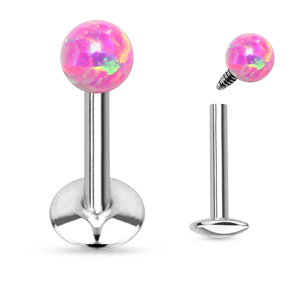 Opal Ball Internal Threaded Labret Monroe Daith Tragus Helix Stud - Image 5
