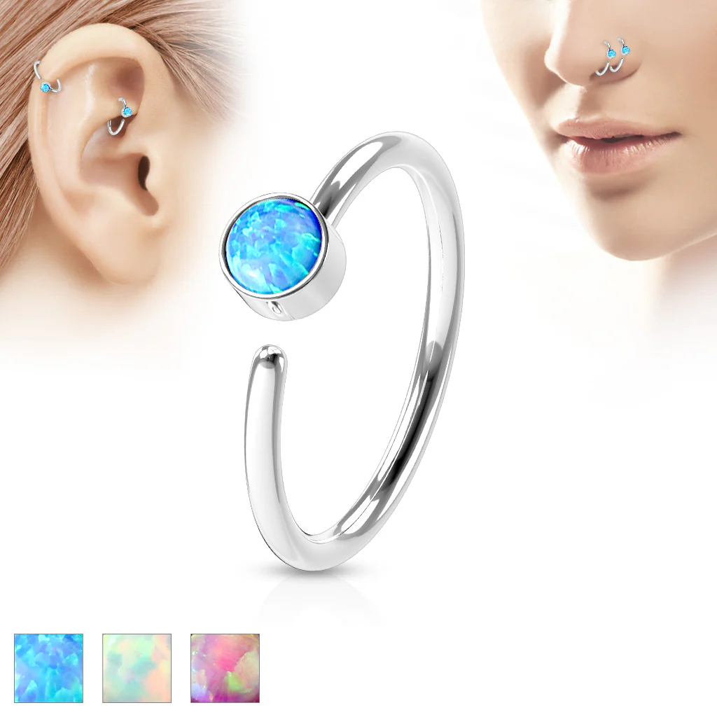 Opal Ear Cartilage Daith Helix Tragus Nose Rings