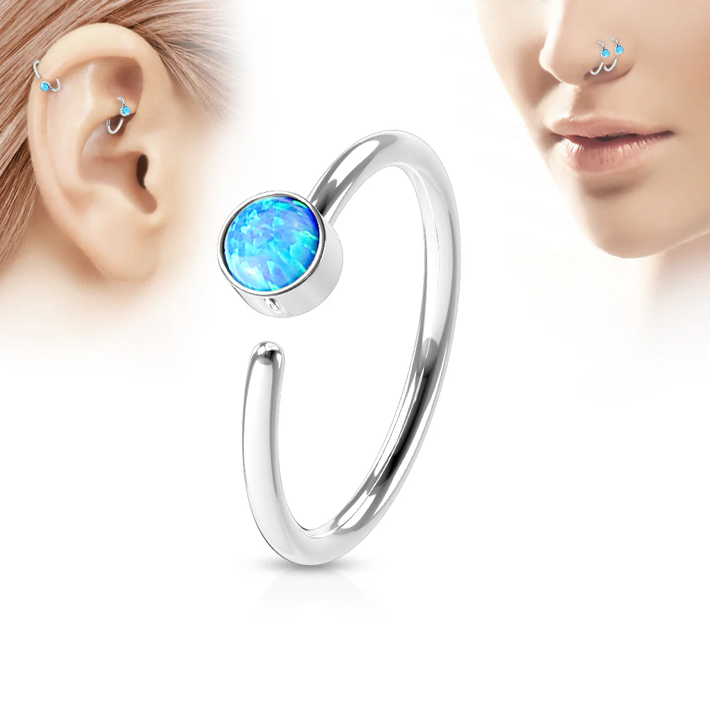 Opal Ear Cartilage Daith Helix Tragus Nose Rings - Image 2