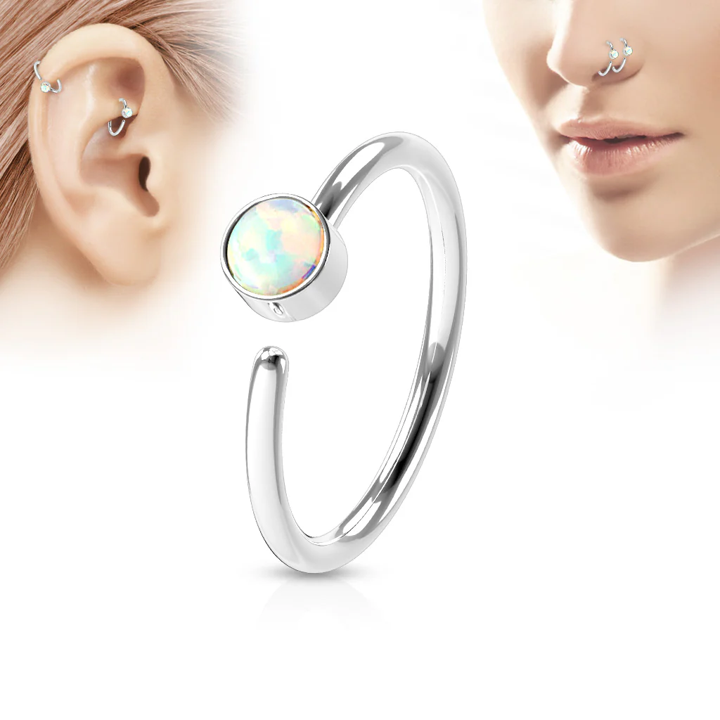 Opal Ear Cartilage Daith Helix Tragus Nose Rings - Image 3