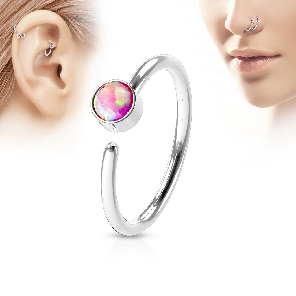 Opal Ear Cartilage Daith Helix Tragus Nose Rings - Image 4