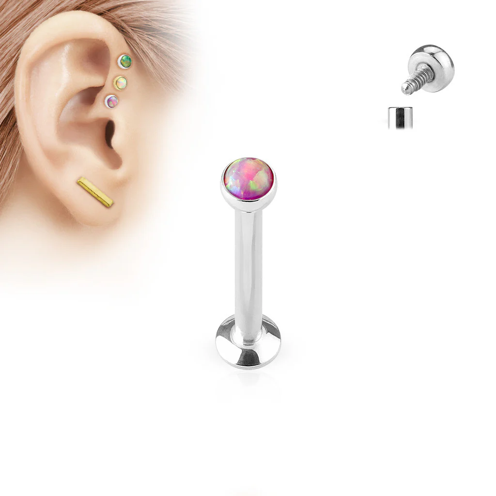 Opal Internal Threaded Labret Monroe Daith Tragus Helix Stud - Image 4