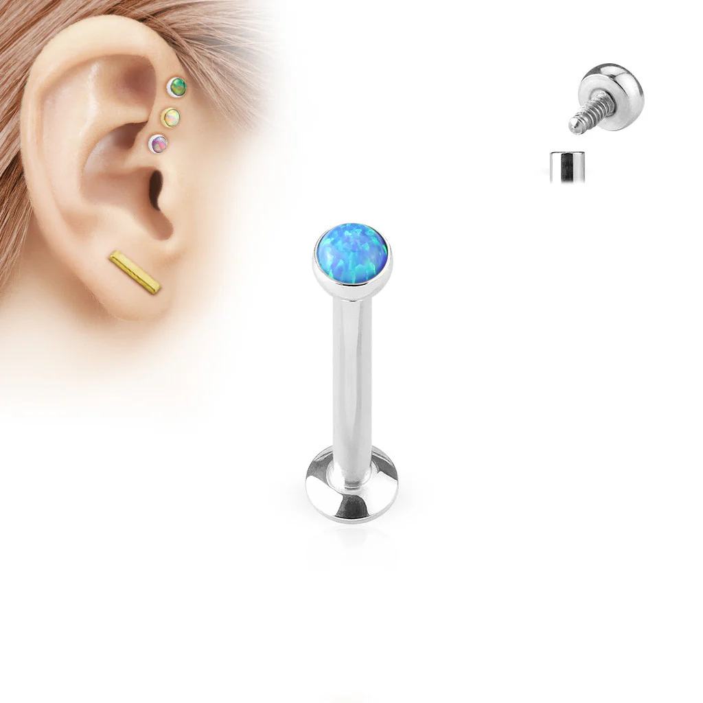 Opal Internal Threaded Labret Monroe Daith Tragus Helix Stud - Image 5