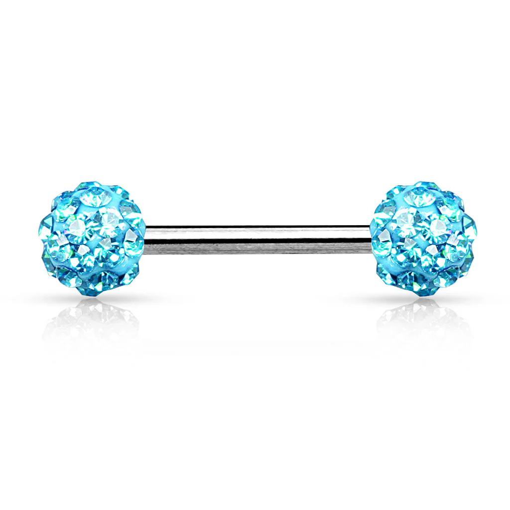 Pair of CZ Ferido Ball Barbell Nipple Rings - Image 5