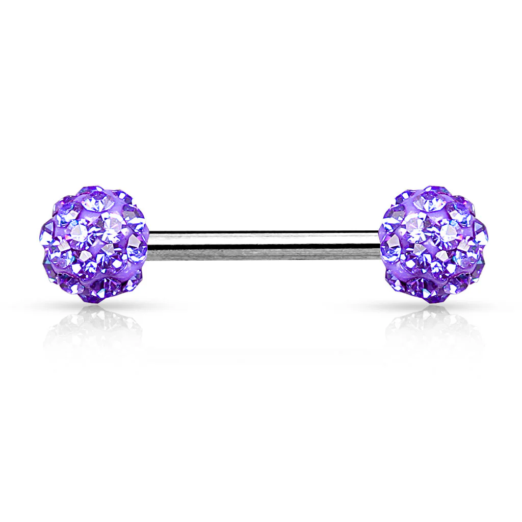 Pair of CZ Ferido Ball Barbell Nipple Rings - Image 6