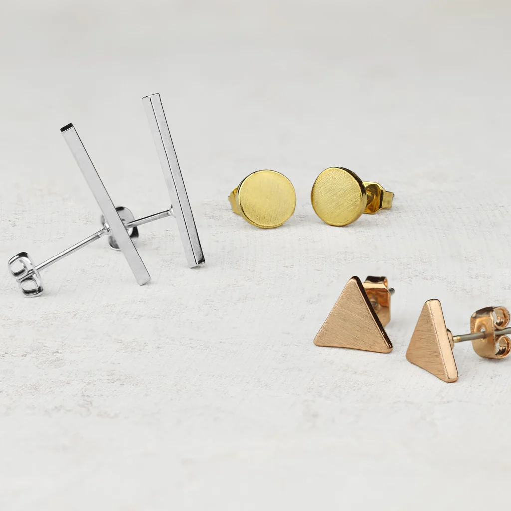 Pair of Plain Long Bar 316L Surgical Steel Stud Earring - Image 5