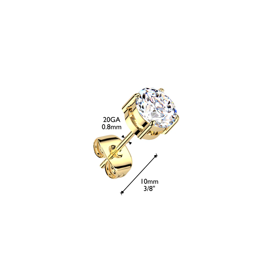 Pair of Titanium Prong Set Moissanite Earring Studs 2ct./pair and 4ct./pair - Image 4