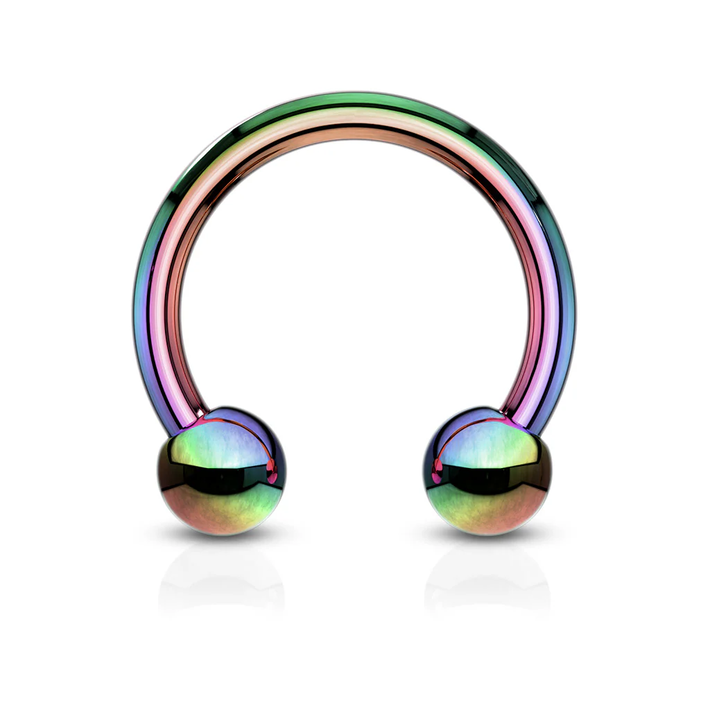 Pair Titanium Horseshoe Circular Barbell Nose Septum Helix Piercing - Image 6