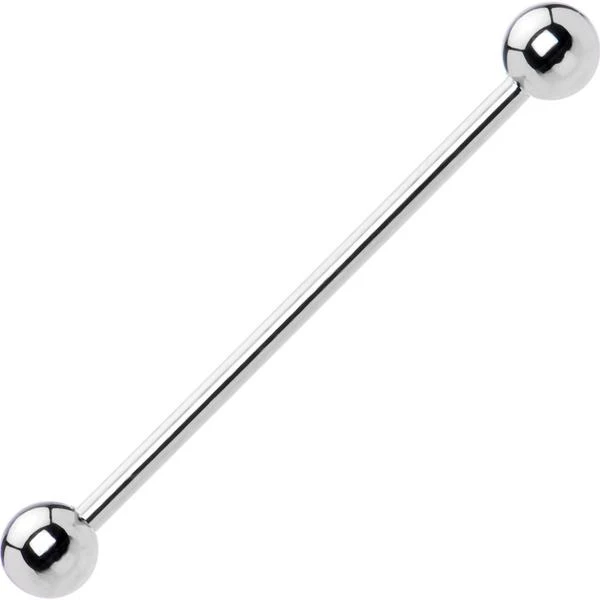 Plain 14G 35 mm 316L Surgical Steel Internal Threaded Industrial Barbell