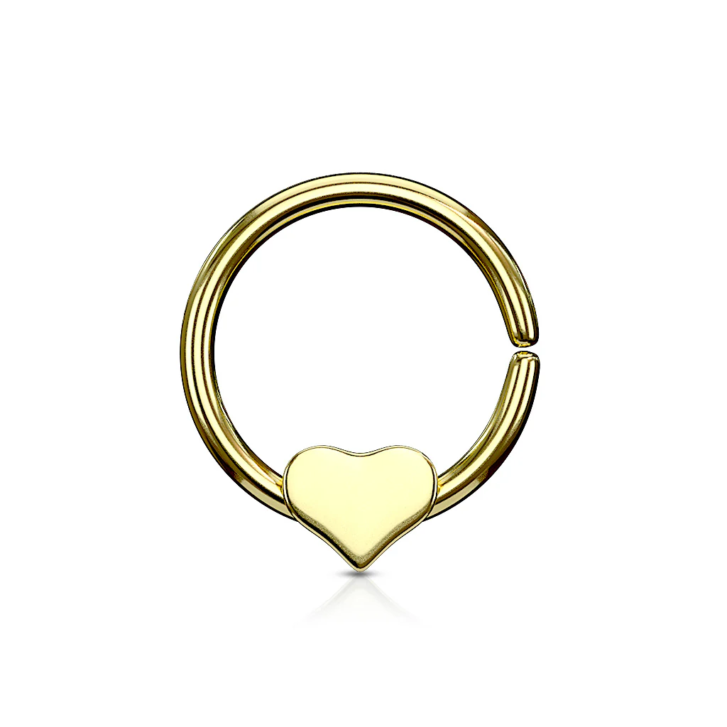 Removable Steel Heart Ear Cartilage Daith Helix Tragus Nose Rings - Image 2