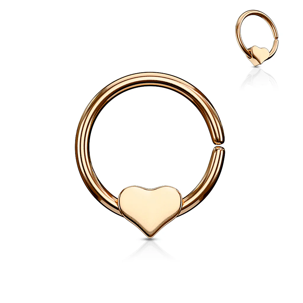 Removable Steel Heart Ear Cartilage Daith Helix Tragus Nose Rings - Image 3