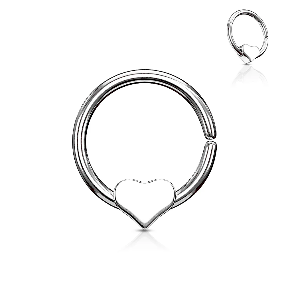 Removable Steel Heart Ear Cartilage Daith Helix Tragus Nose Rings - Image 4