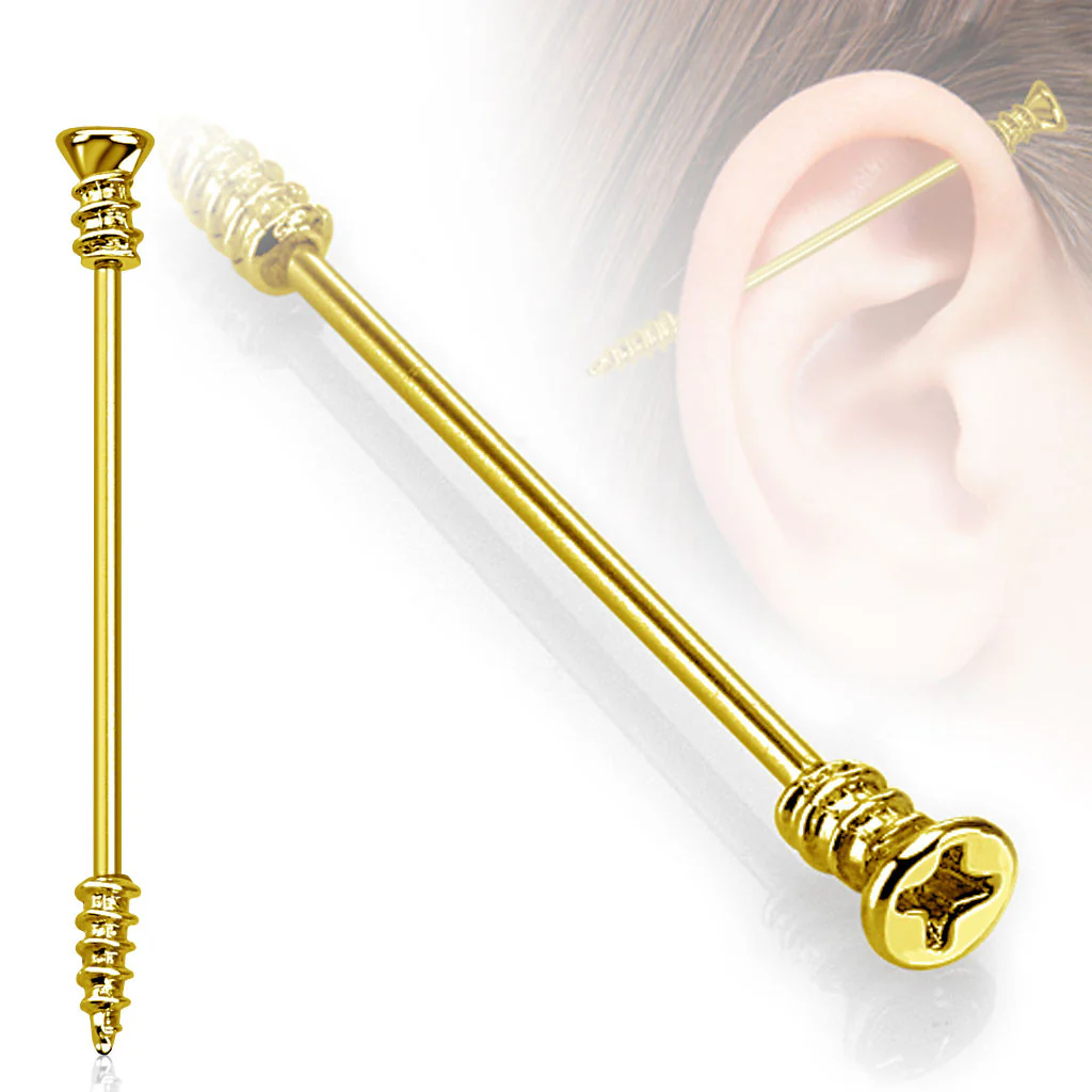 Screw Industrial Barbell 316L Surgical Steel - Image 2
