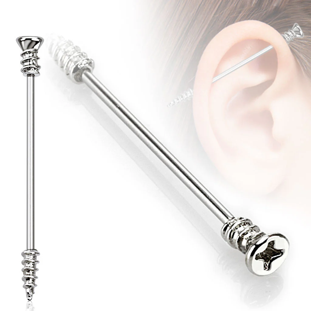 Screw Industrial Barbell 316L Surgical Steel - Image 4