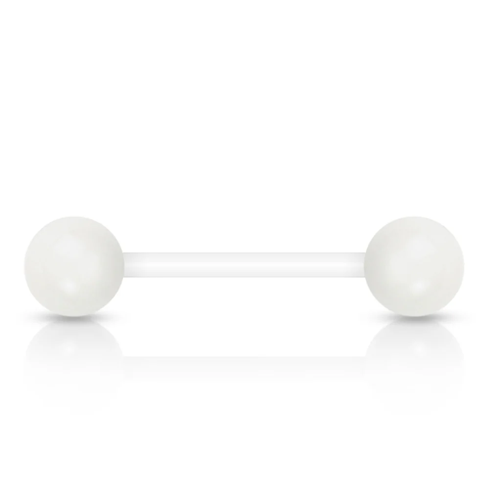 Solid Acrylic Ball BioFlex Flexible Barbell Tongue Rings Nipple Rings - Image 5