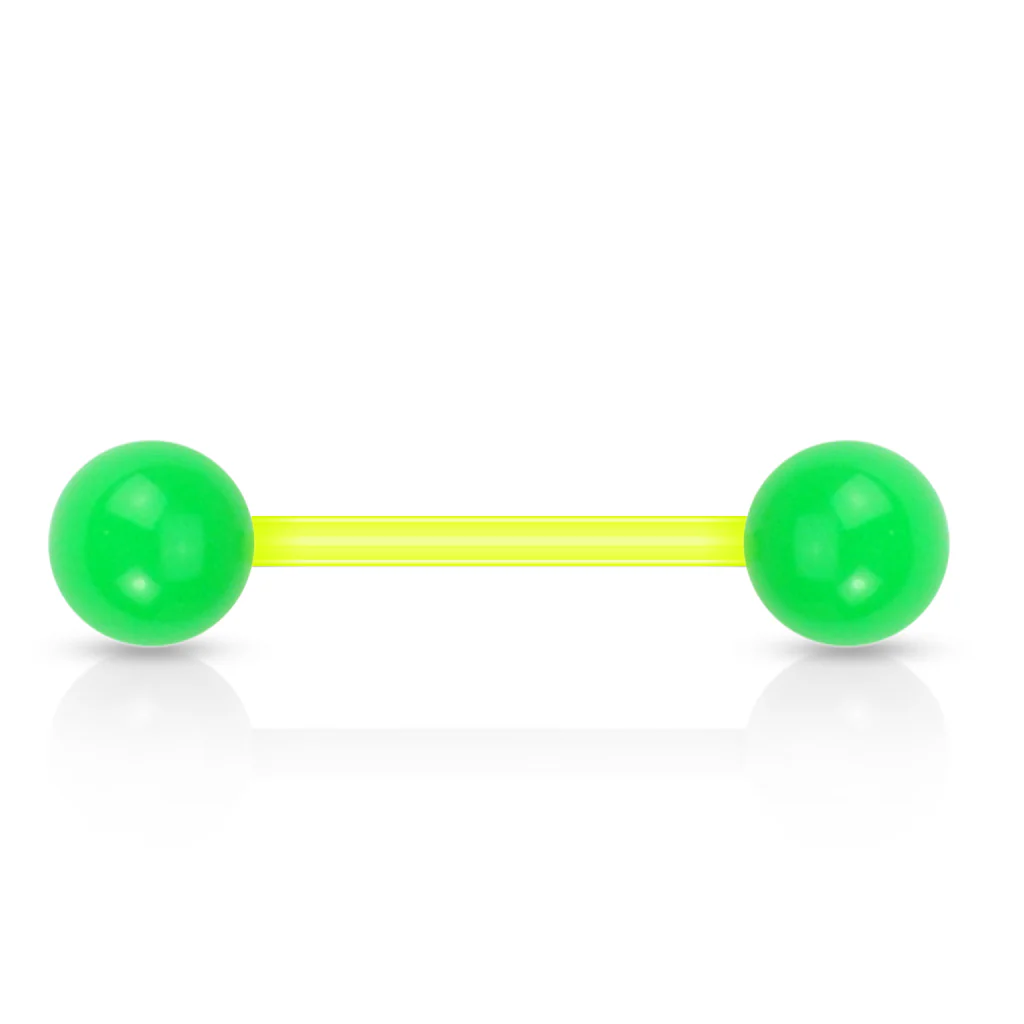 Solid Acrylic Ball BioFlex Flexible Barbell Tongue Rings Nipple Rings - Image 7