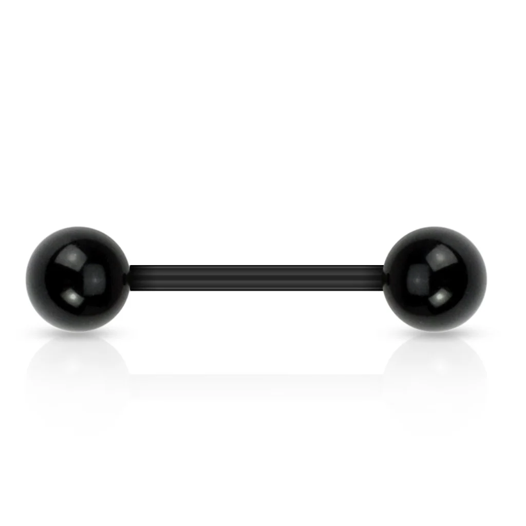 Solid Acrylic Ball BioFlex Flexible Barbell Tongue Rings Nipple Rings - Image 8