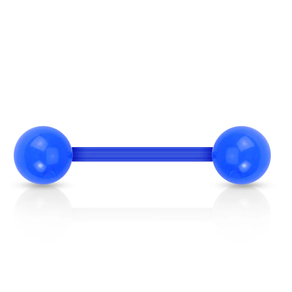 Solid Acrylic Ball BioFlex Flexible Barbell Tongue Rings Nipple Rings - Image 9
