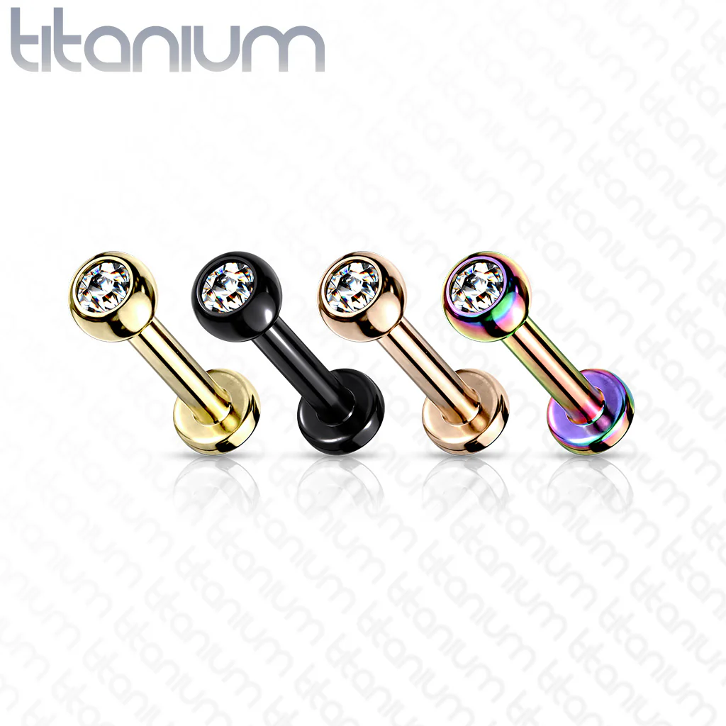 Implant Titanium CZ Ball Lip Labret Tragus, Cartilage Piercing - Image 6