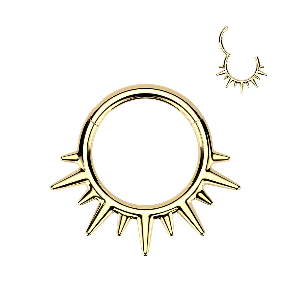 Spikes Hinged Segment Hoop Ring for Nose Ear Lobe Helix - Image 4
