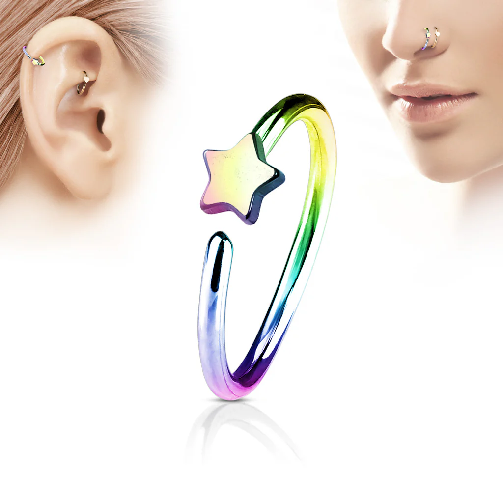 Star Ear Cartilage Daith Helix Tragus Nose Rings - Image 6