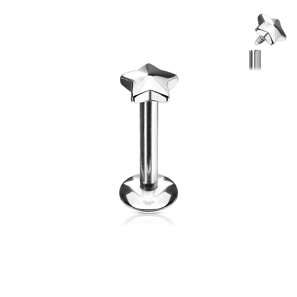 Star Top IP Internal Threaded Labret Monroe Daith Tragus Helix Stud - Image 5