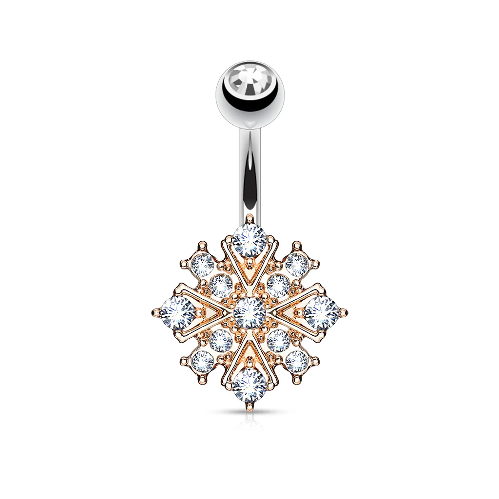 Starburst CZ Belly Button Navel Rings - Image 4