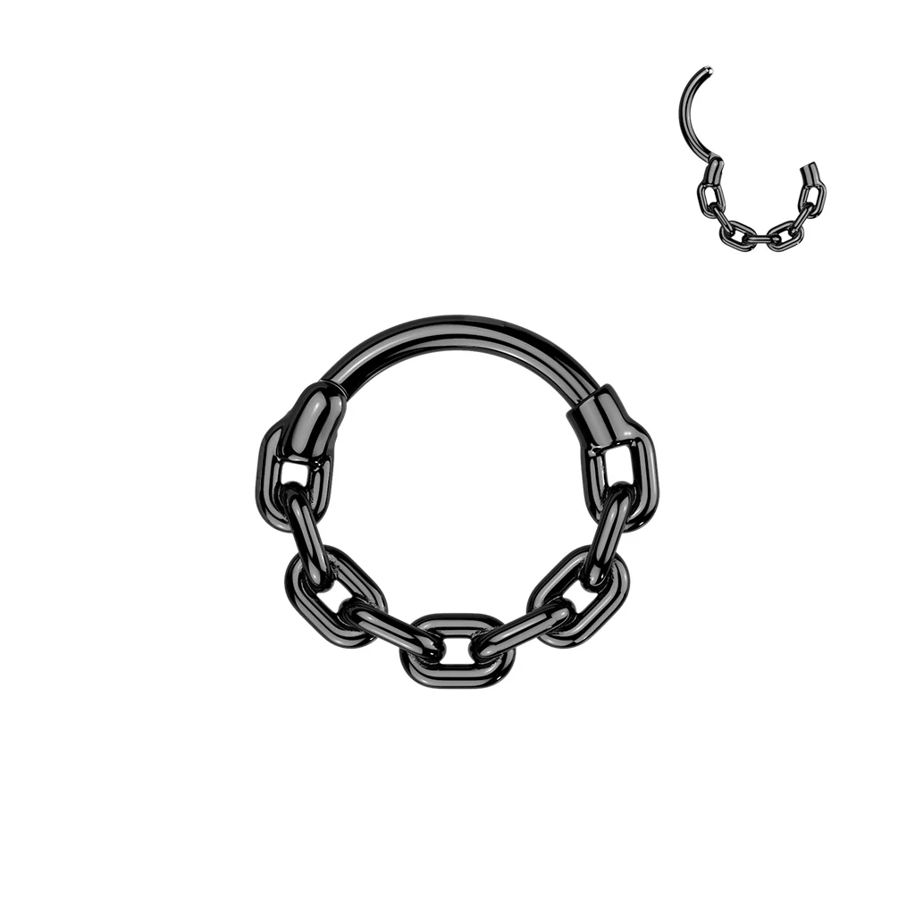 Chain Link Hinged Segment Hoop Ring for Nose Lobe Helix - Image 5
