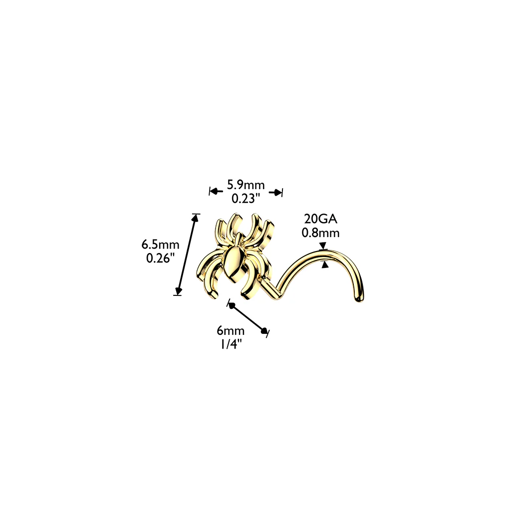 316L Surgical Steel Spider Top Nose Screw Stud - Image 3