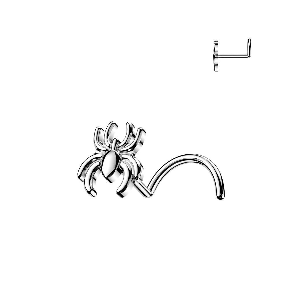 316L Surgical Steel Spider Top Nose Screw Stud - Image 4