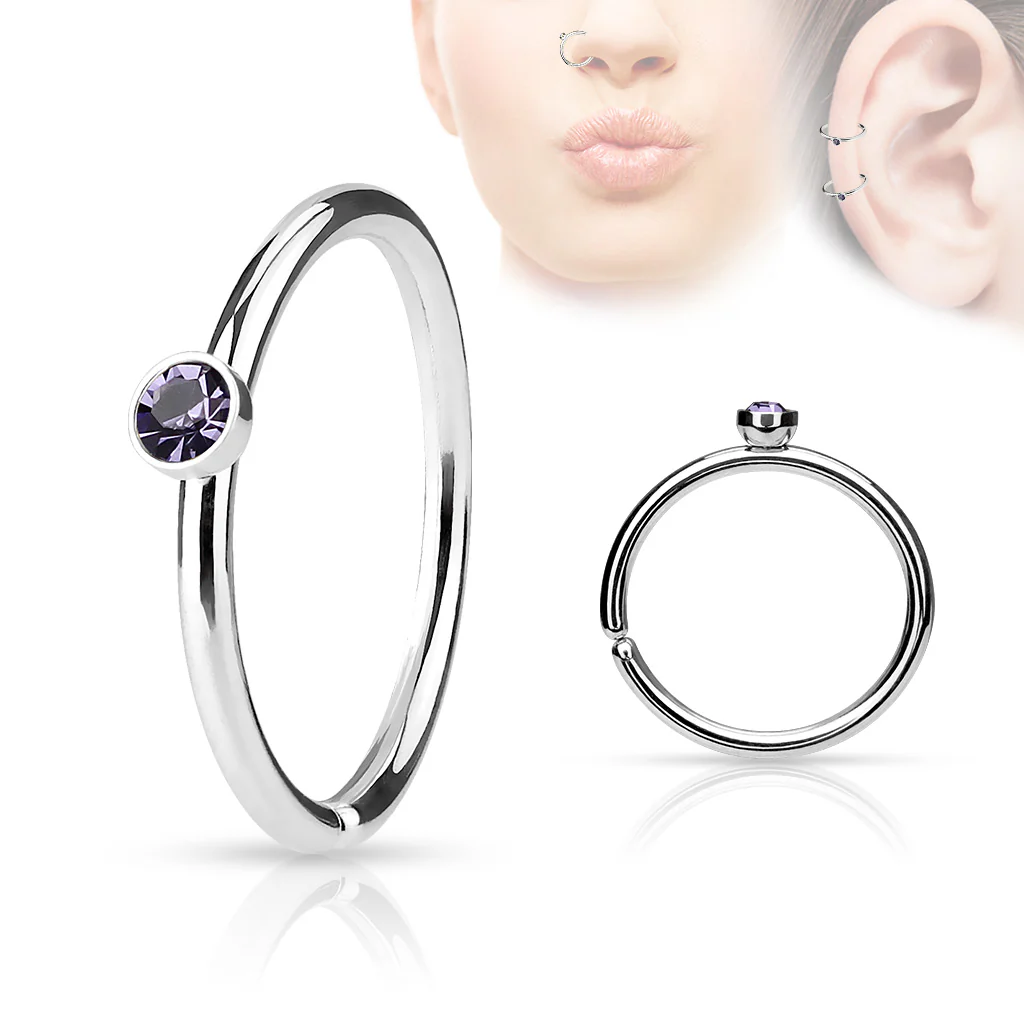 Tiny CZ Ear Cartilage Daith Helix Tragus Nose Rings - Image 7
