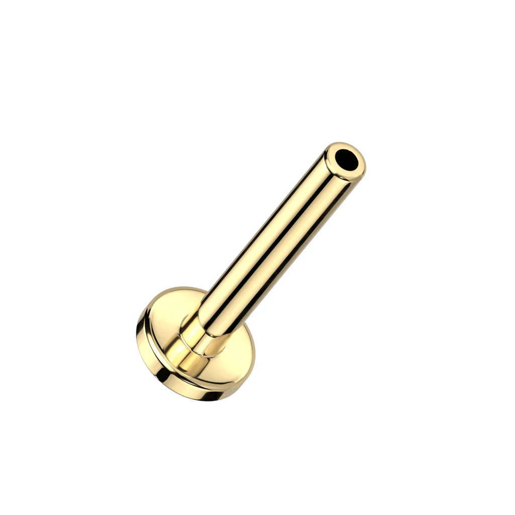 Titanium 18G Threadless Push In 3mm Flat Back Nose Labret Stud Pin - Image 3