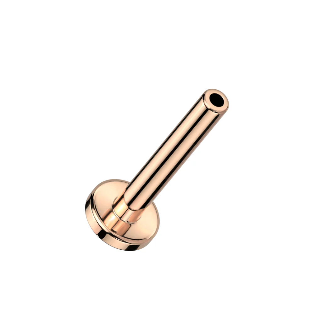 Titanium 18G Threadless Push In 3mm Flat Back Nose Labret Stud Pin - Image 5