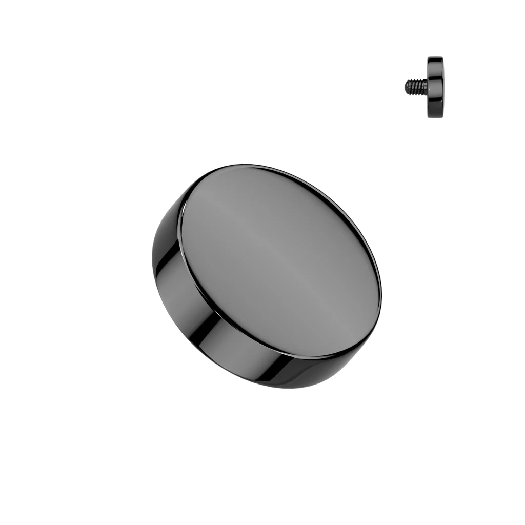 Titanium Internally Threaded Flat Round Dermal Anchor Top - Image 3
