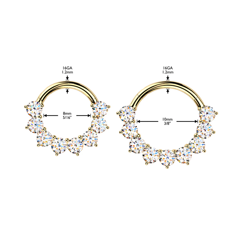 Titanium Hinged Facing Prong Moissanite Segment Hoop Ring Daith Septum Cartilage - Image 4