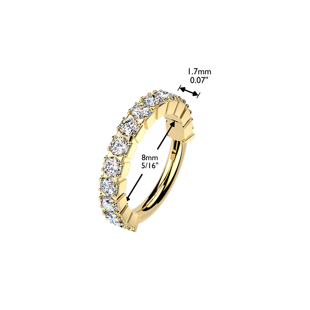 Titanium Hinged Outward Pave Moissanite Segment Hoop Ring Daith Cartilage - Image 5
